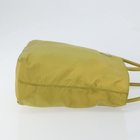PRADA Shoulder Bag Nylon Yellow Silver Auth BA7763