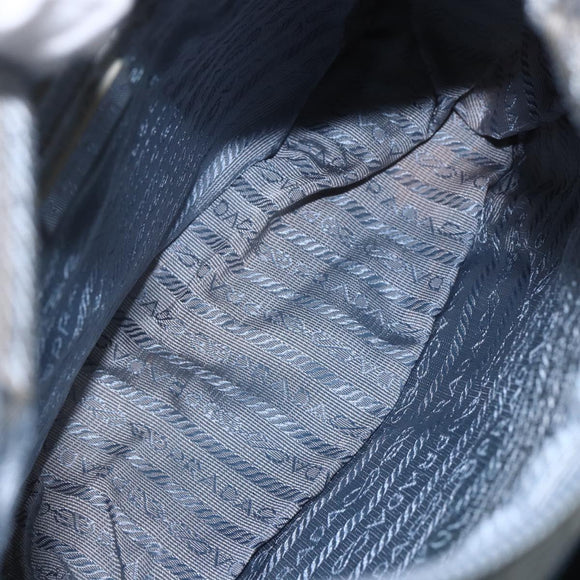 PRADA Shoulder Bag Nylon Light Blue Silver Auth BA7764