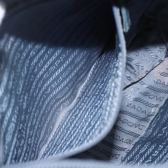 PRADA Shoulder Bag Nylon Light Blue Silver Auth BA7764