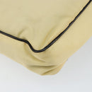 PRADA Hand Bag Nylon Leather Beige Silver Auth BA7765-16