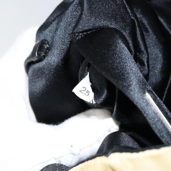 PRADA Hand Bag Nylon Leather Beige Silver Auth BA7765