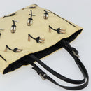 PRADA Hand Bag Nylon Leather Beige Silver Auth BA7765-6