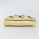 PRADA Hand Bag Nylon Leather Beige Silver Auth BA7765-5