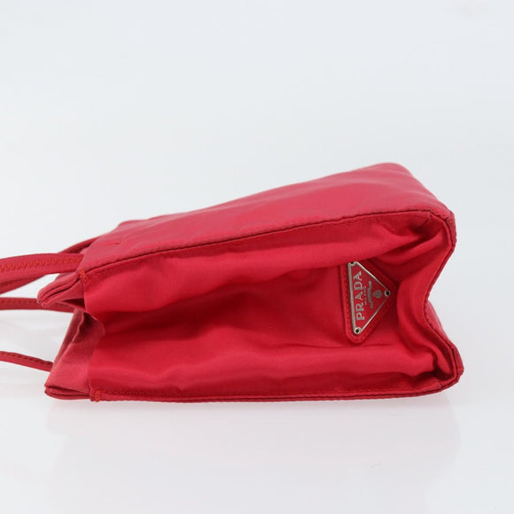 PRADA Hand Bag Nylon Red Auth BA7766