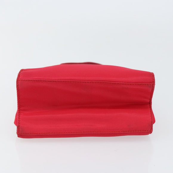PRADA Hand Bag Nylon Red Auth BA7766