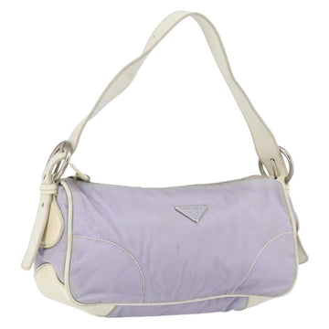 PRADA Shoulder Bag Nylon Purple Silver Auth BA7767