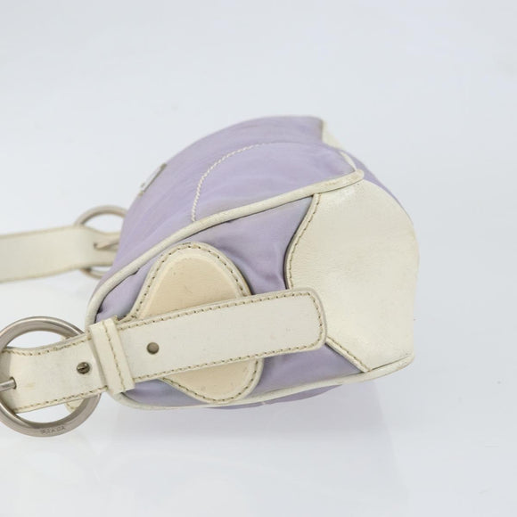 PRADA Shoulder Bag Nylon Purple Silver Auth BA7767