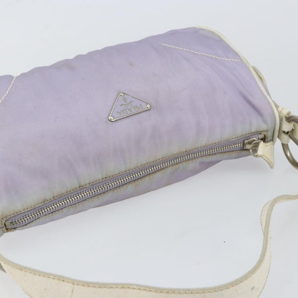 PRADA Shoulder Bag Nylon Purple Silver Auth BA7767