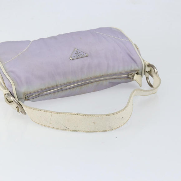 PRADA Shoulder Bag Nylon Purple Silver Auth BA7767