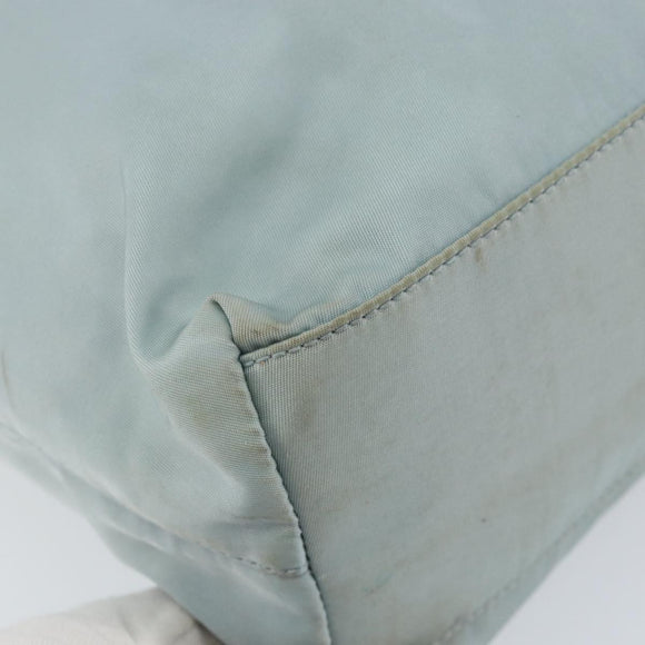PRADA Tote Bag Nylon Light Blue Silver Auth BA7768