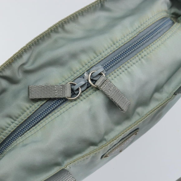 PRADA Tote Bag Nylon Light Blue Silver Auth BA7768