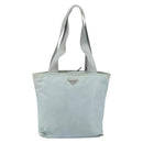 PRADA Tote Bag Nylon Light Blue Silver Auth BA7768-13