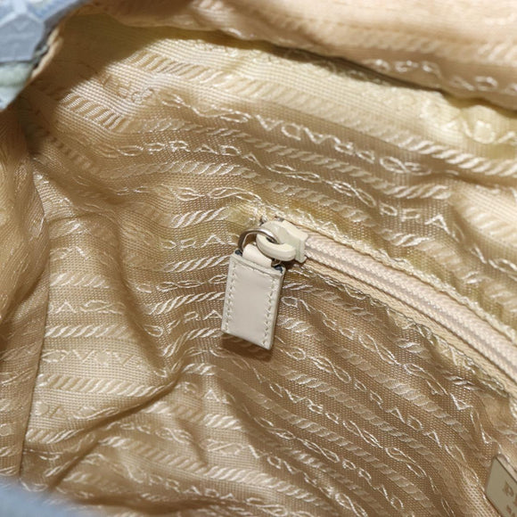 PRADA Tote Bag Nylon Light Blue Silver Auth BA7768