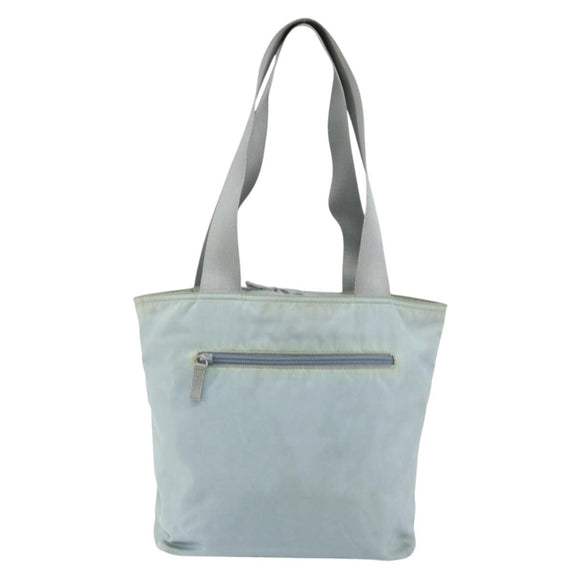 PRADA Tote Bag Nylon Light Blue Silver Auth BA7768