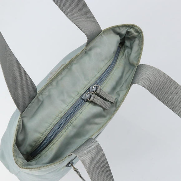 PRADA Tote Bag Nylon Light Blue Silver Auth BA7768