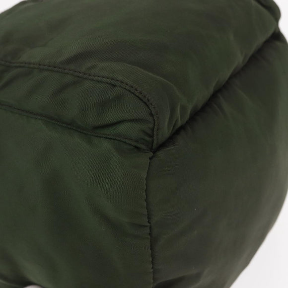 PRADA Backpack Nylon Khaki Silver Auth BA7769