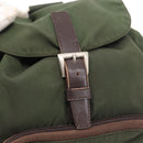 PRADA Backpack Nylon Khaki Silver Auth BA7769-16