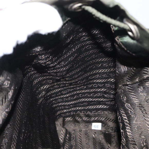 PRADA Backpack Nylon Khaki Silver Auth BA7769