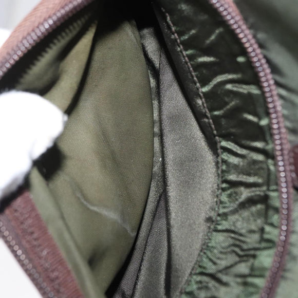 PRADA Backpack Nylon Khaki Silver Auth BA7769