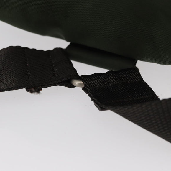 PRADA Backpack Nylon Khaki Silver Auth BA7769