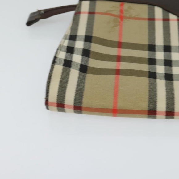Burberrys Nova Check Shoulder Bag Canvas Beige Gold Auth BA777