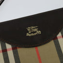 Burberrys Nova Check Shoulder Bag Canvas Beige Gold Auth BA777-9