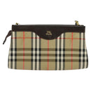 Burberrys Nova Check Shoulder Bag Canvas Beige Gold Auth BA777-13