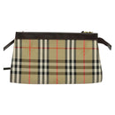 Burberrys Nova Check Shoulder Bag Canvas Beige Gold Auth BA777-2