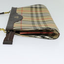 Burberrys Nova Check Shoulder Bag Canvas Beige Gold Auth BA777-3