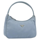 PRADA Hand Bag Nylon Light Blue Silver Auth BA7770-1