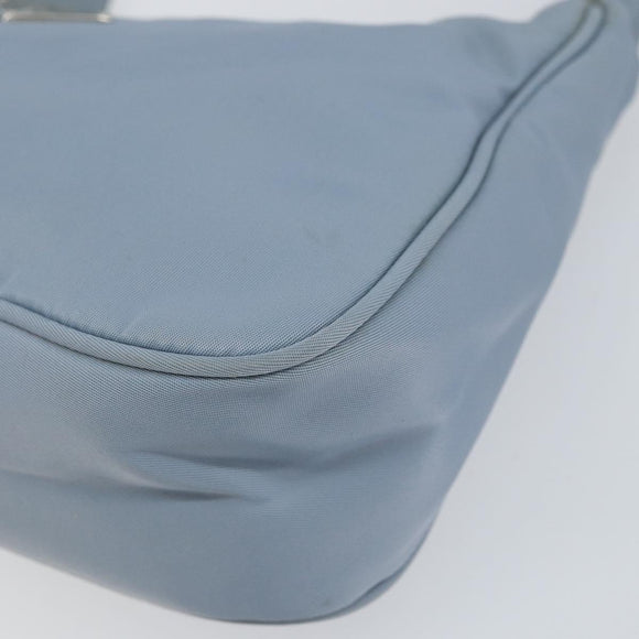 PRADA Hand Bag Nylon Light Blue Silver Auth BA7770