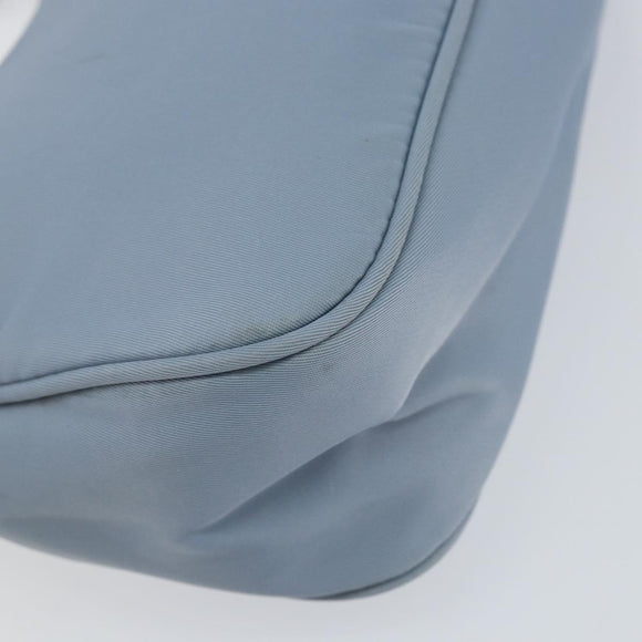 PRADA Hand Bag Nylon Light Blue Silver Auth BA7770