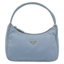 PRADA Hand Bag Nylon Light Blue Silver Auth BA7770-13