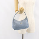PRADA Hand Bag Nylon Light Blue Silver Auth BA7770-22