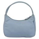 PRADA Hand Bag Nylon Light Blue Silver Auth BA7770-2