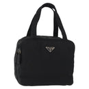 PRADA Hand Bag Nylon Black Silver Auth BA7771-1