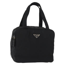 PRADA Hand Bag Nylon Black Silver Auth BA7771