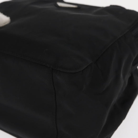 PRADA Hand Bag Nylon Black Silver Auth BA7771