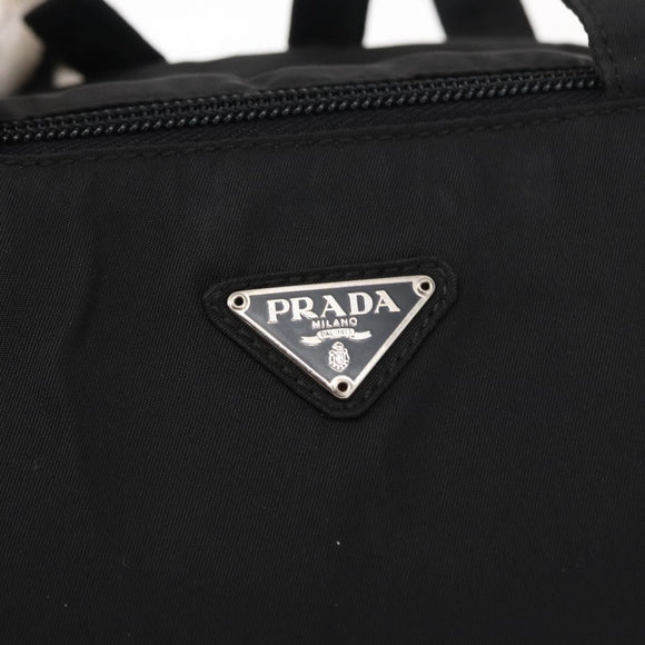 PRADA Hand Bag Nylon Black Silver Auth BA7771