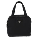 PRADA Hand Bag Nylon Black Silver Auth BA7771-13