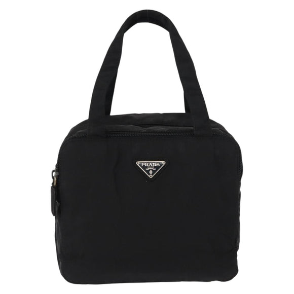 PRADA Hand Bag Nylon Black Silver Auth BA7771