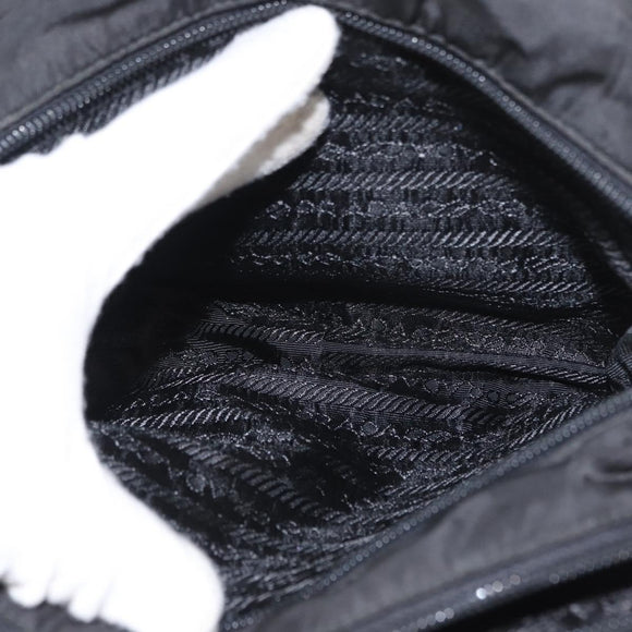 PRADA Hand Bag Nylon Black Silver Auth BA7771