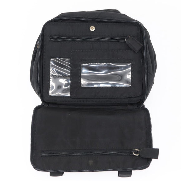 PRADA Hand Bag Nylon Black Silver Auth BA7771
