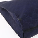 GUCCI GG Canvas Tote Bag Nylon Navy 355732 Auth BA7774-11