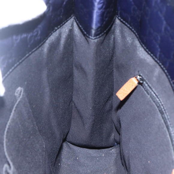 GUCCI GG Canvas Tote Bag Nylon Navy 355732 Auth BA7774