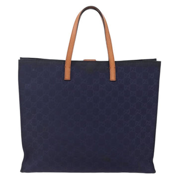 GUCCI GG Canvas Tote Bag Nylon Navy 355732 Auth BA7774 - 0