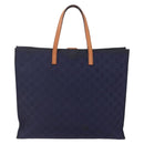 GUCCI GG Canvas Tote Bag Nylon Navy 355732 Auth BA7774-13