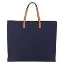 GUCCI GG Canvas Tote Bag Nylon Navy 355732 Auth BA7774-2