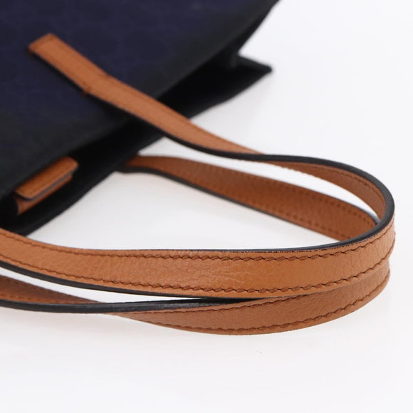 GUCCI GG Canvas Tote Bag Nylon Navy 355732 Auth BA7774