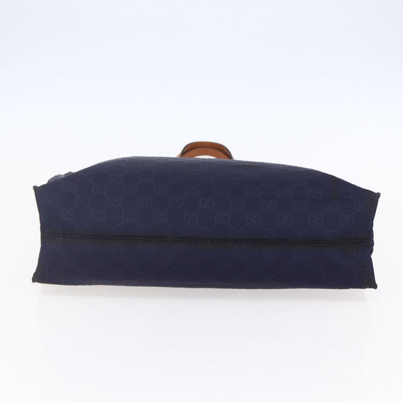 GUCCI GG Canvas Tote Bag Nylon Navy 355732 Auth BA7774